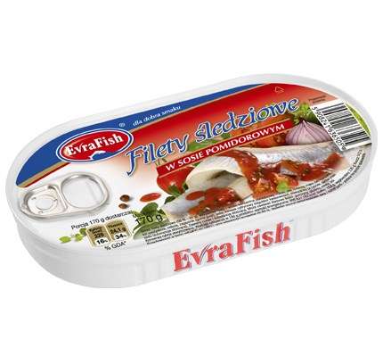 Evra Fish filet śledź w pomidor 170g /16