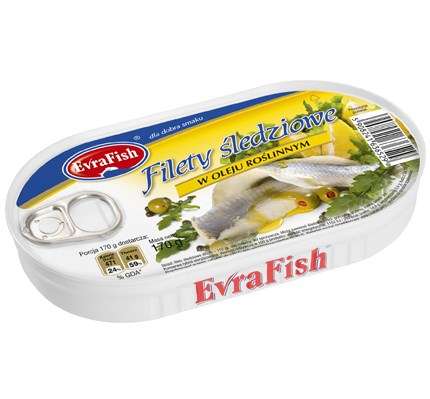 Evra Fish filet śledź w oleju 170g /16